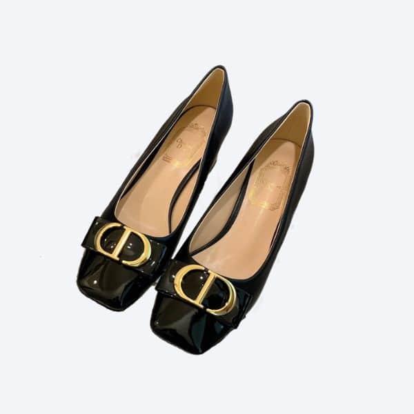 DIOR CD IDYLLE PUMP BLACK PATENT CALFSKIN