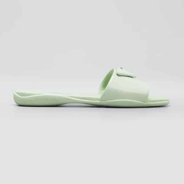 Prada Brushed Leather Slide In Mint