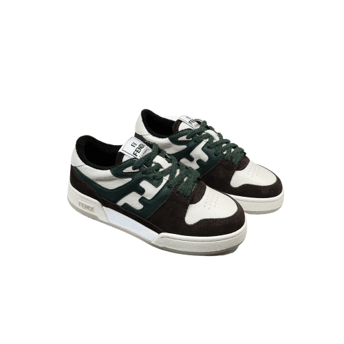 Fendi Match Low Tops Suede Black Green Shoelace