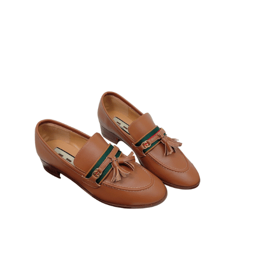Gucci Loafer With Web And Interlocking G Brown