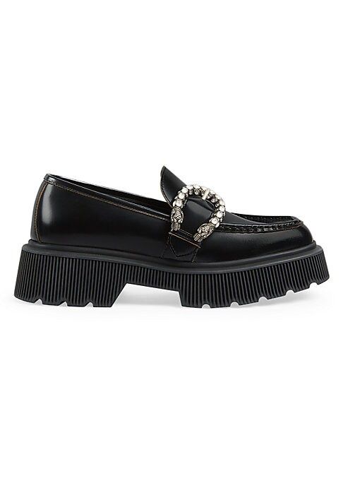 Gucci Women'S Leather Flat Black