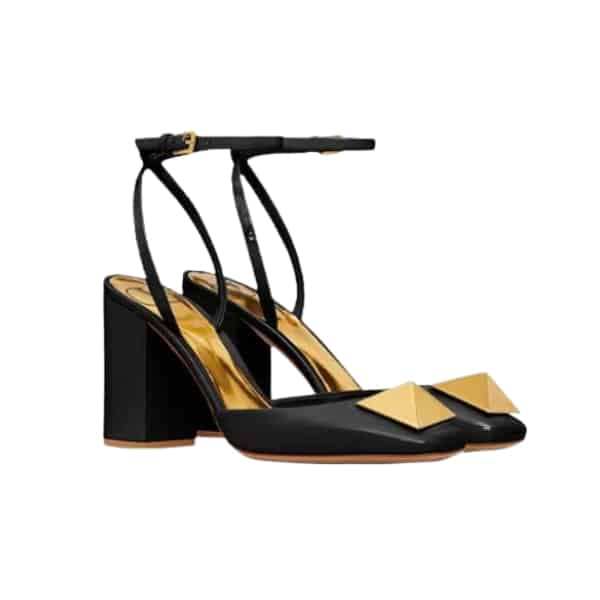 Valentino One Stud Pump In Patent Leather 90Mm Black Xw2S0Dt4Laf0No