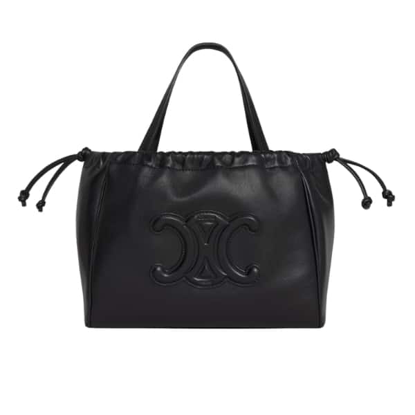 Celine Small Cabas Drawstring Cuir Triomphe In Smooth Calfskin Black 24Cm 111013Du338No