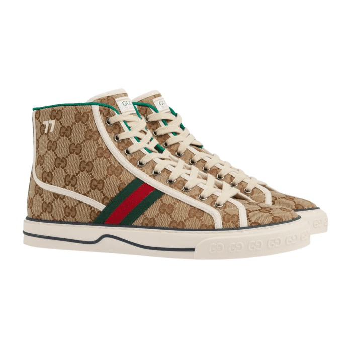Gucci Tennis 1977 High Top Sneaker Beige Ebony 625807-Hvk70-9765