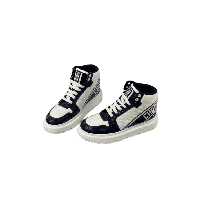 DIOR D-PLAYER HIGH TOP SNEAKERS NAVY BLUE AND WHITE