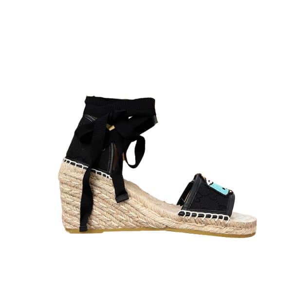 Gucci Women'S Gg Espadrille With Patch Black