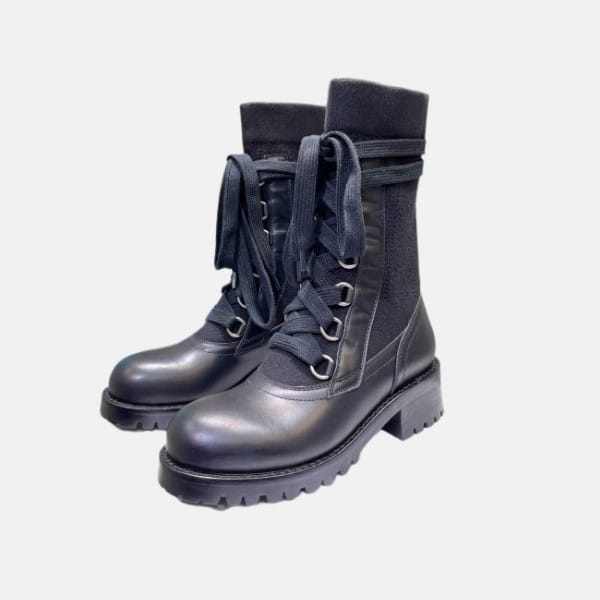 DIOR RUBBER SOLE LACE-UP CASUAL STYLE BLACK BLENDED FABRICS PLAIN