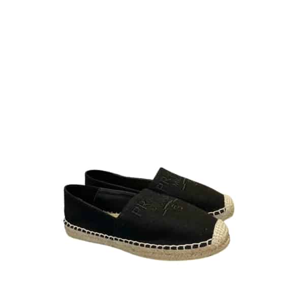 Prada Linen Espadrilles Black