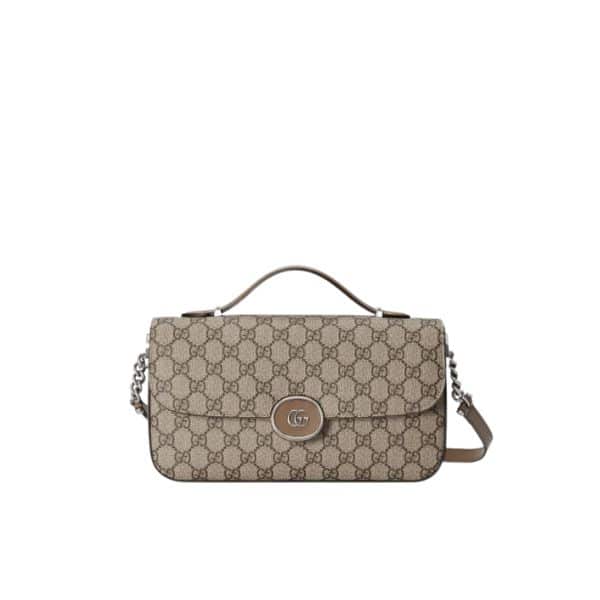 Gucci Petite Gg Mini Shoulder Bag Brown 21Cm