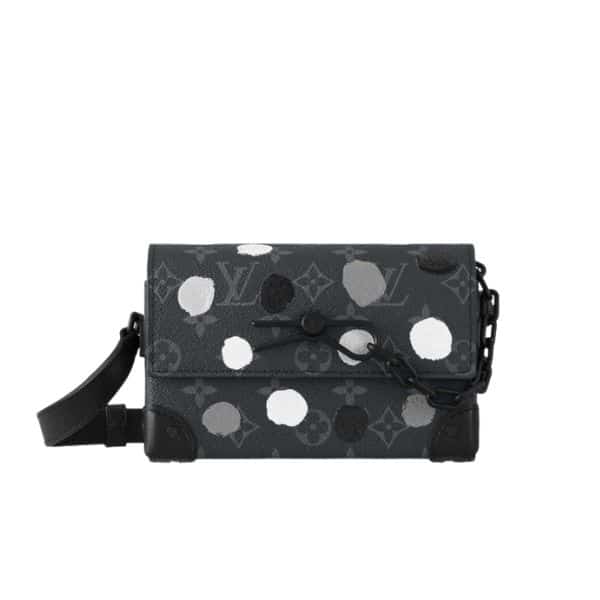 Louis Vuitton Steamer Messenger Taurillon Monogram Black And White 20Cm M23742