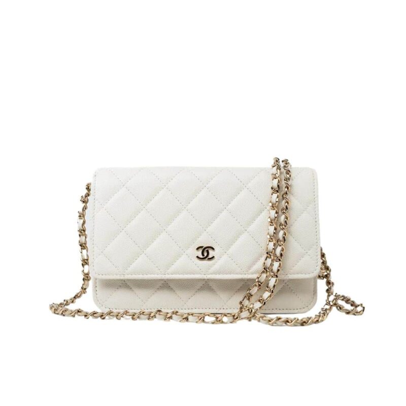 Chanel Wallet On Chain Woc White 19Cm