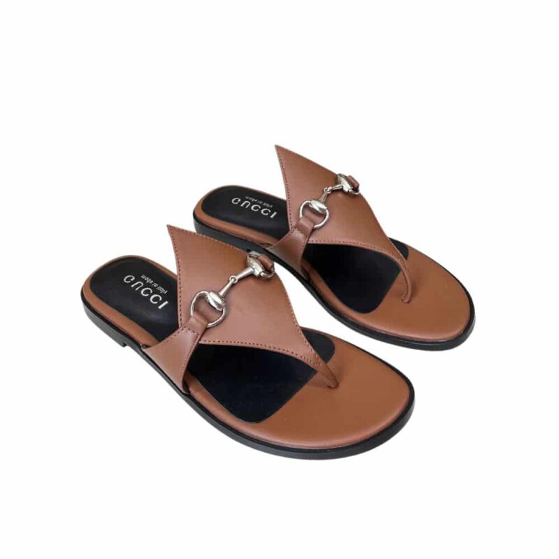 Gucci Women'S Thong Sandal With Horsebit Brown