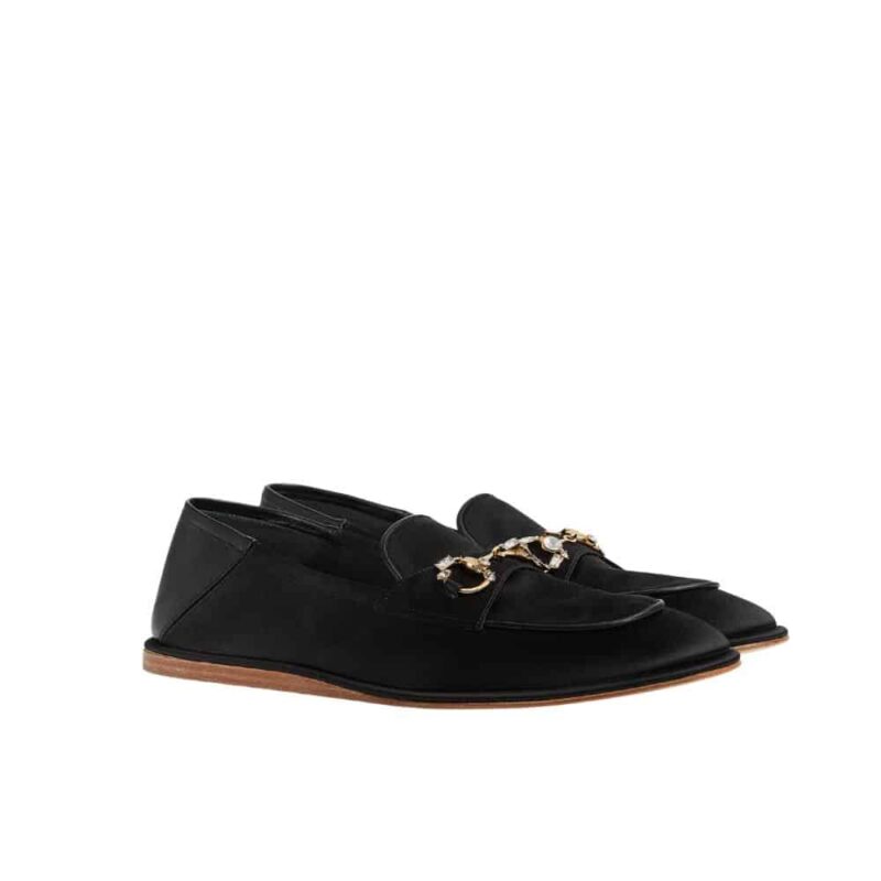 Gucci Women'S Horsebit Loafer With Crystals Black 759780 Knd90 1000