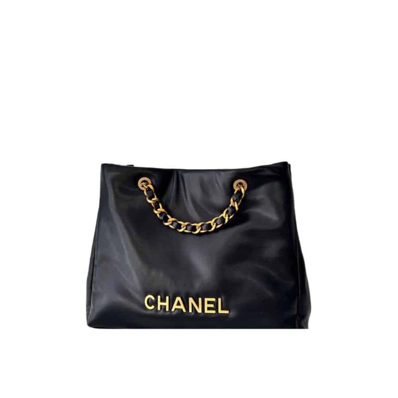 Chanel Tote Bag With Chain Black 40Cm