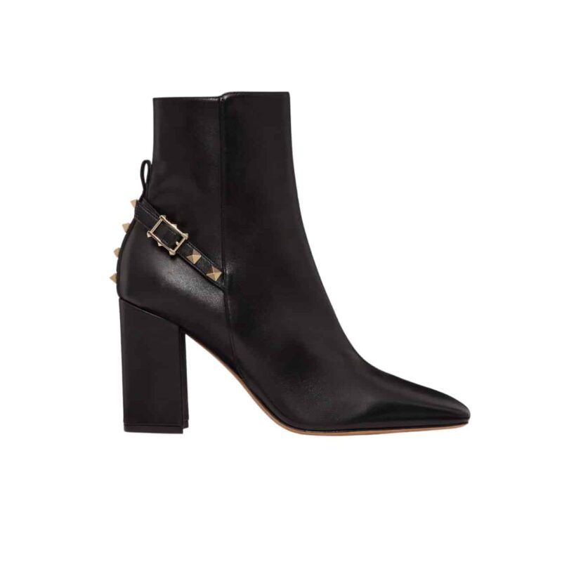 Valentino Garavani Rockstud Nappa Ankle Boot Black 1W2S0Fh5Nap 0No