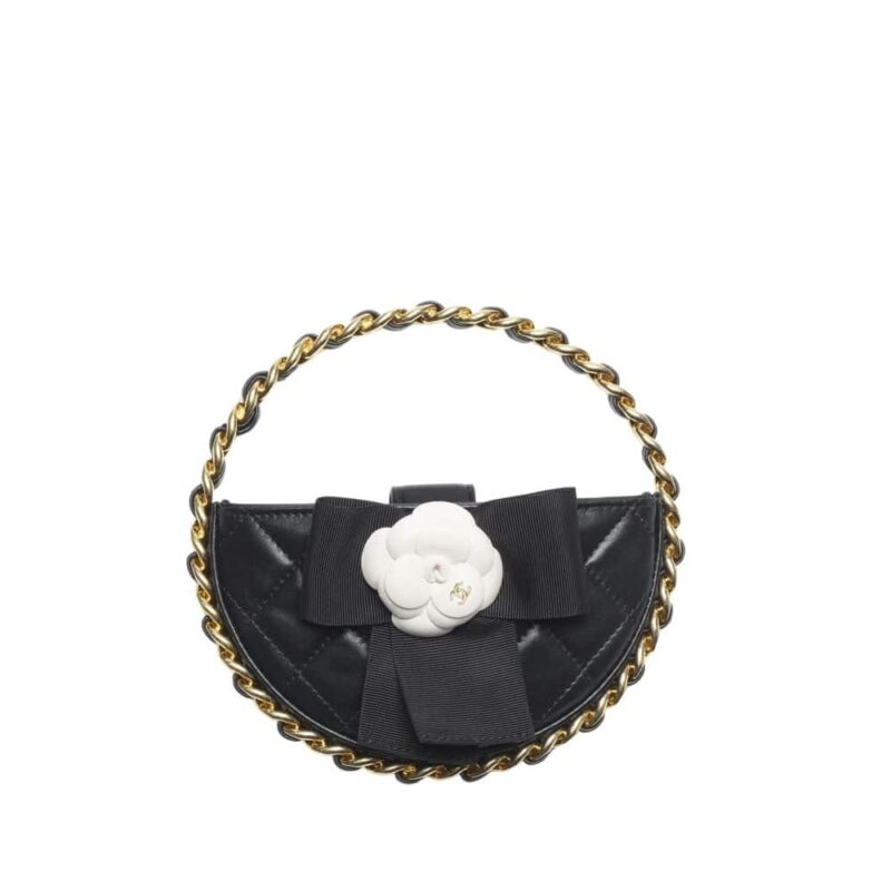 Chanel Pouch Mixed Fibers Gold Tone Metal Black 14Cm Ap3584 B14336 94305