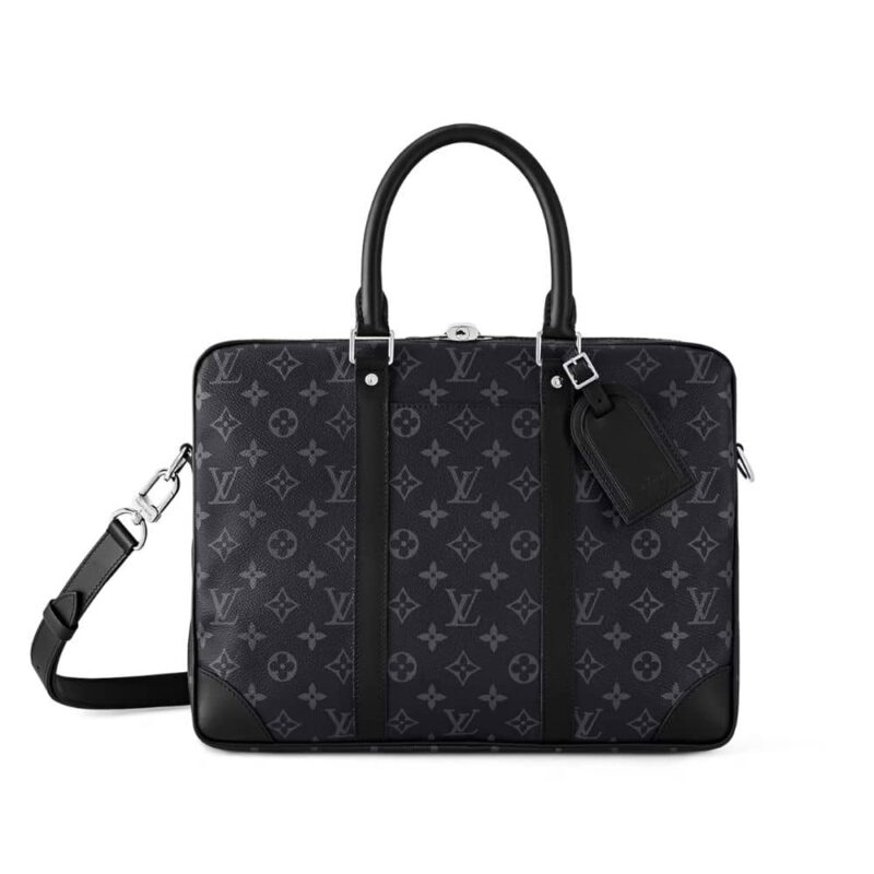 Louis Vuitton Porte Documents Voyage Monogram Black 37Cm M46457