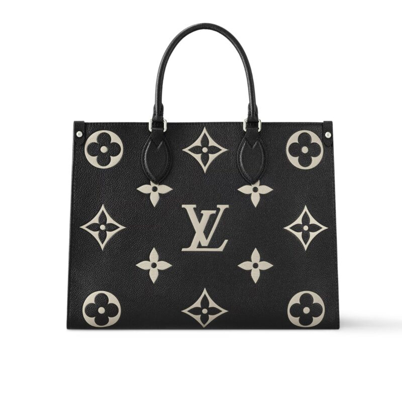 Louis Vuitton Onthego MM Monogram Black Beige 35Cm M45495