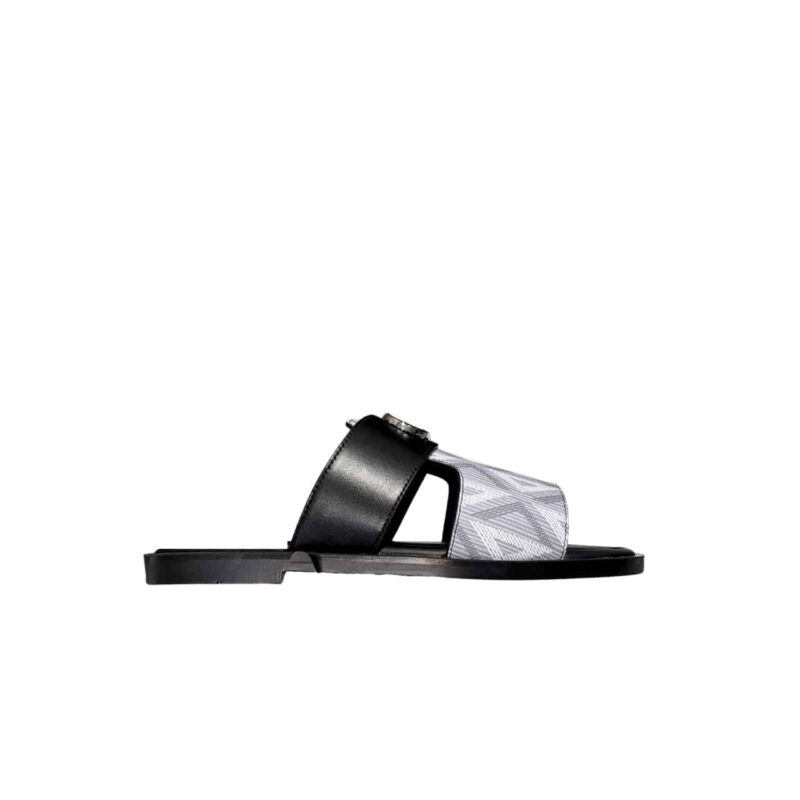 DIOR ALIAS SANDAL GRAINED DIAMOND CANVAS WITH CD LOGO GRAY