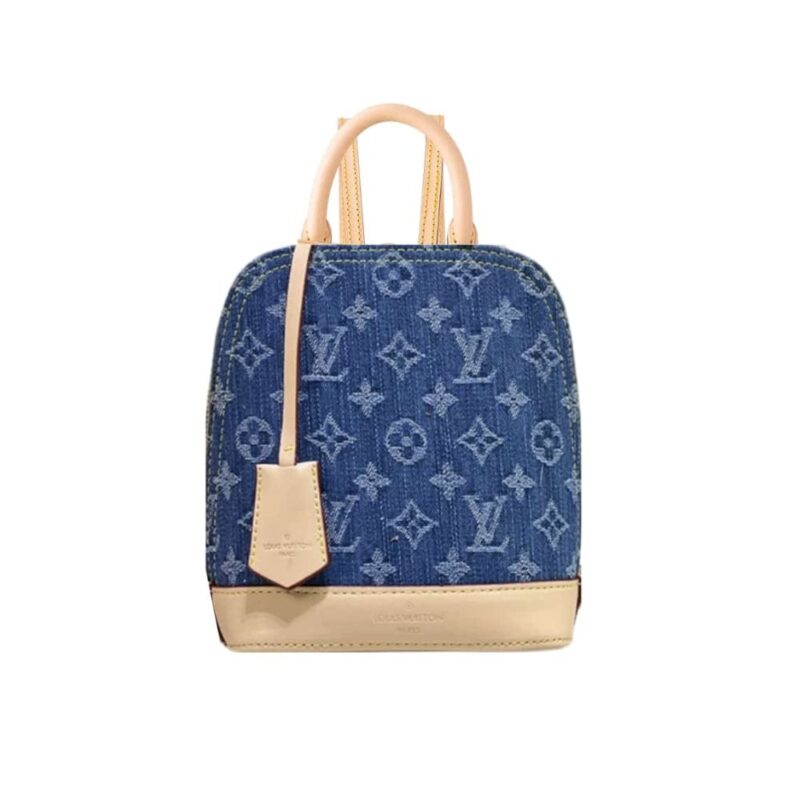Louis Vuitton Alma Backpack Blue Denim 20Cm
