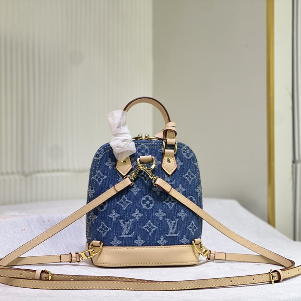Louis Vuitton Alma Backpack Blue Denim 20Cm - Image 3