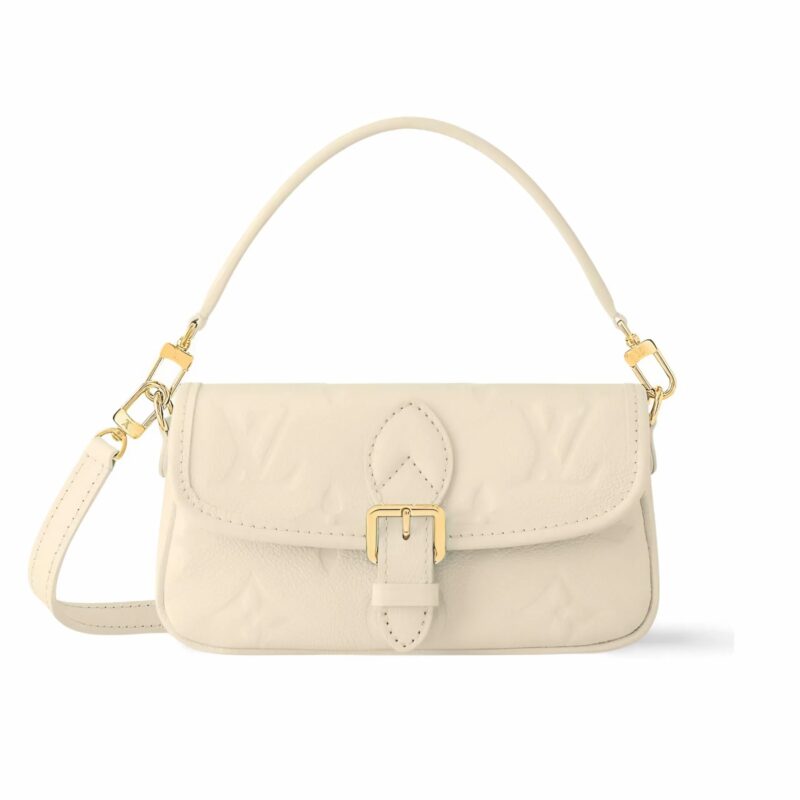 Louis Vuitton Nano Diane Monogram Empreinte Leather Cream 19Cm