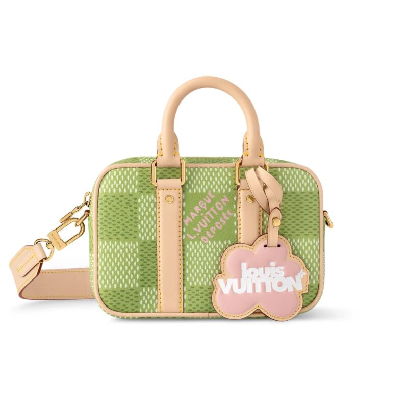 Louis Vuitton Nano Porte Documents Voyage Portable Briefcase Damier Golf Canvas Green 20Cm N40643