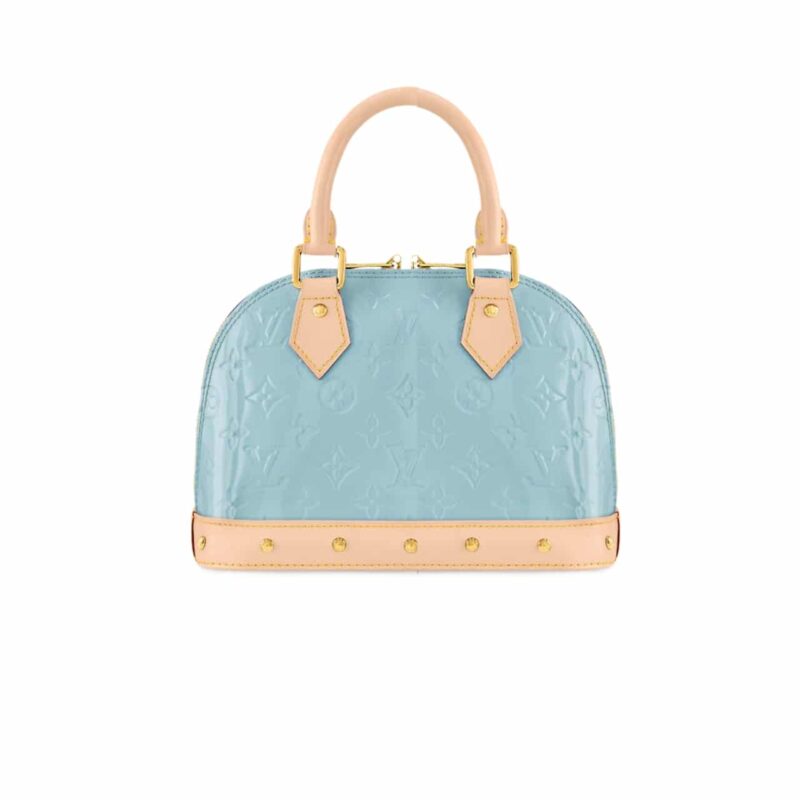Louis Vuitton Alma Nano Monogram Vernis Embossed Sky 18Cm M24062