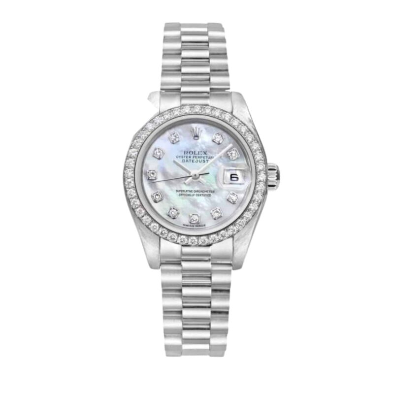 Rolex Lady Datejust 28 Silver Jubilee Diamond Dial In White 31Mm