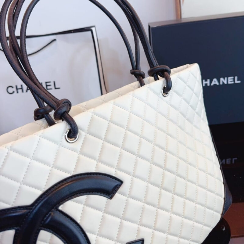 Alternative view of Chanel Cambon Line Large Tote Bag In White And Black 41Cm