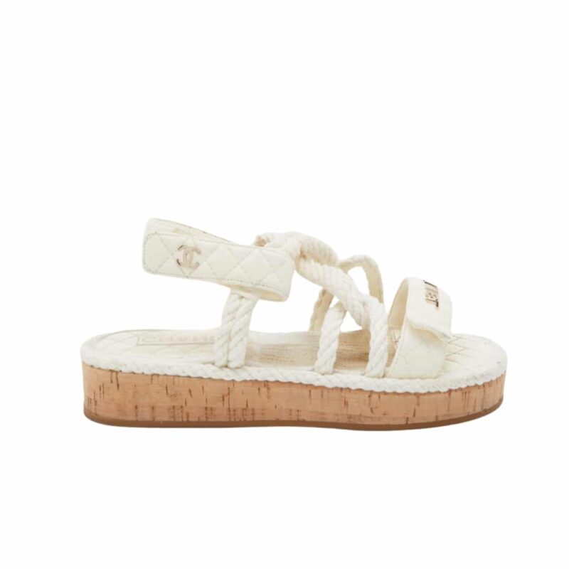 Chanel Rope Sandals Strap White