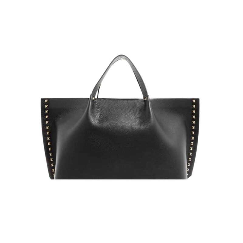 Valentino Garavani Rockstud Leather Tote Black 36Cm
