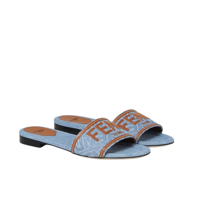 Fendi Signature Slides Denim Light Blue 8R8092AOLIF1KOO