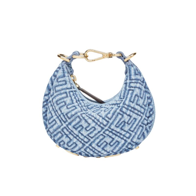 Fendi Nano Fendigraphy Blue Denim 16Cm 7As089Arbmf1Nxj