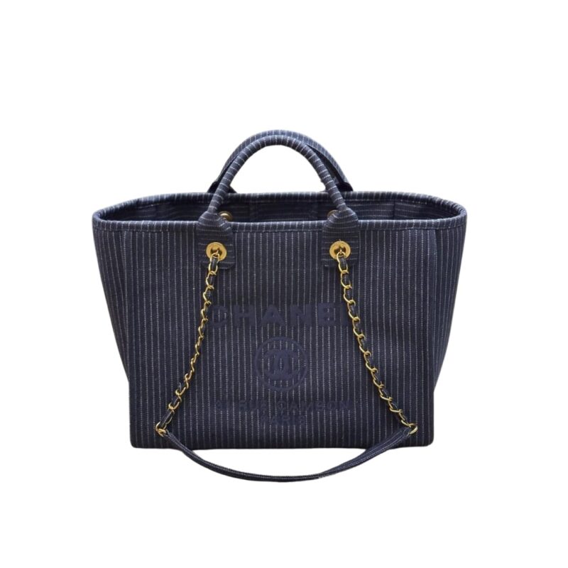 Chanel Shopping Bag Dark Blue 33Cm As3351 B17399 Nzb99