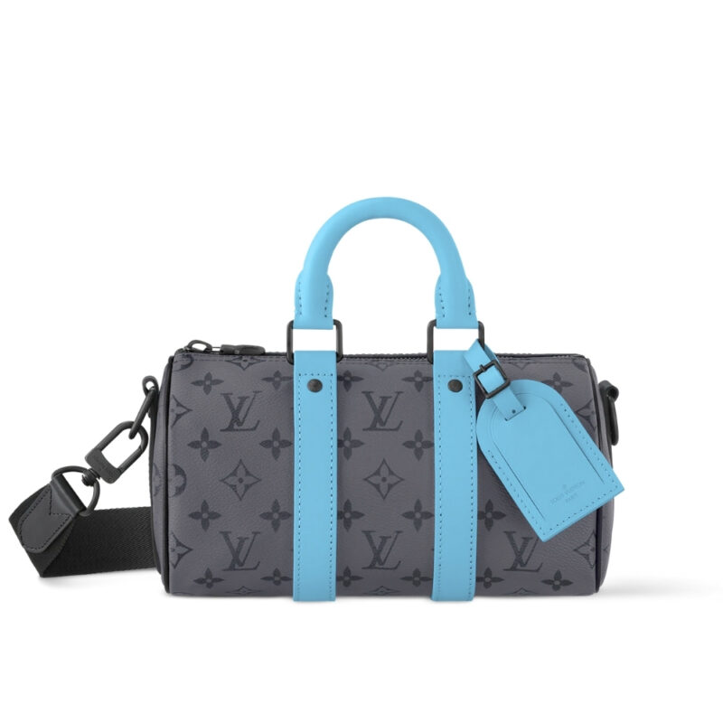 Louis Vuitton Keepall Bandoulière 25 Monogram Eclipse Reverse Turquoise 25Cm M11645