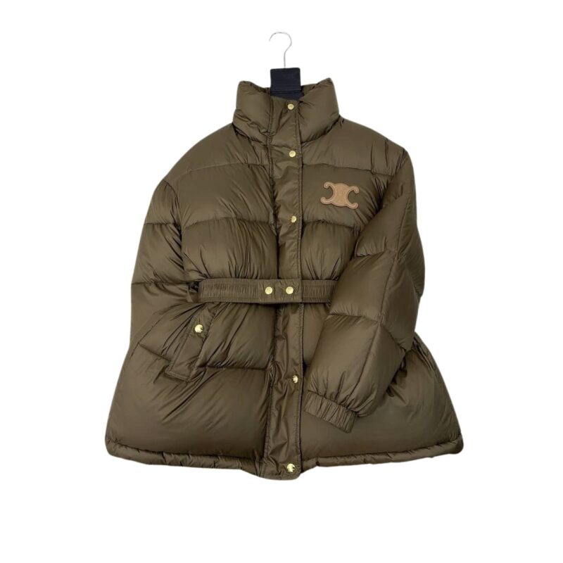 Celine Down Jacket Polyester Kaki