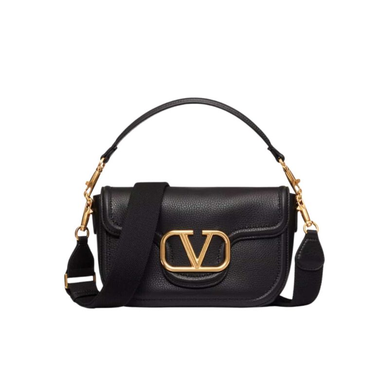 Valentino Garavani Alltime Grainy Shoulder Bag Black 23Cm 5W0B0N20Imz 0No