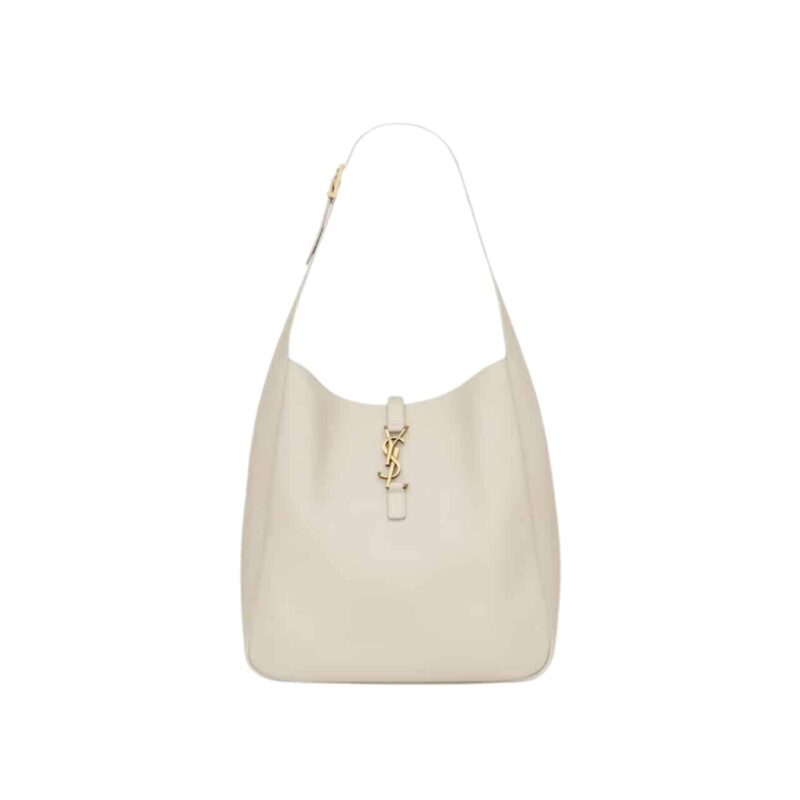 Saint Laurent Le 5 À 7 Supple Large In Grained Leather White 31Cm 753837Aaauq9207