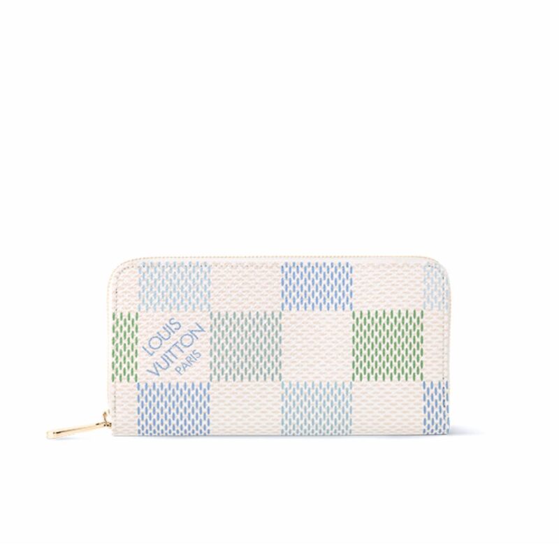 Louis Vuitton Zippy Wallet In Damier Canvas Green 19.5Cm