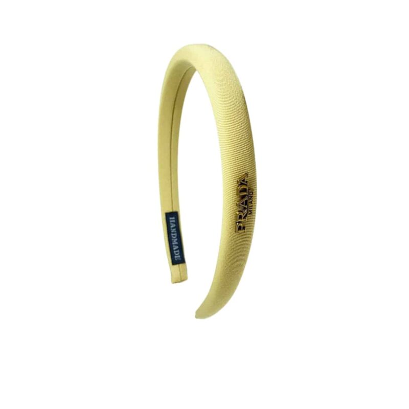 Prada Small Prada Milano Headband With Gold Hardware In Yellow