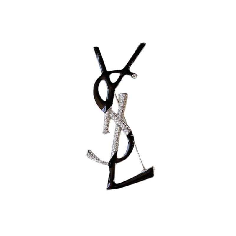 Saint Laurent Ysl Brooch Black