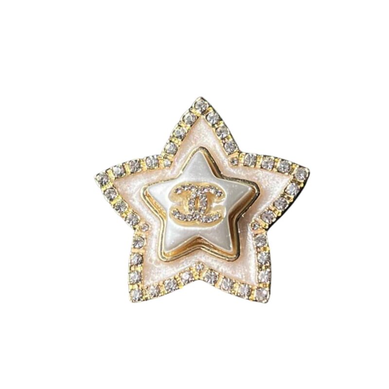 Chanel Cc Star Brooch Gold