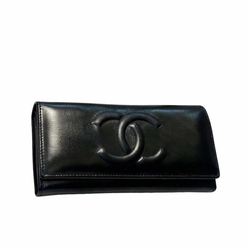Chanel Long Wallet Black 19Cm