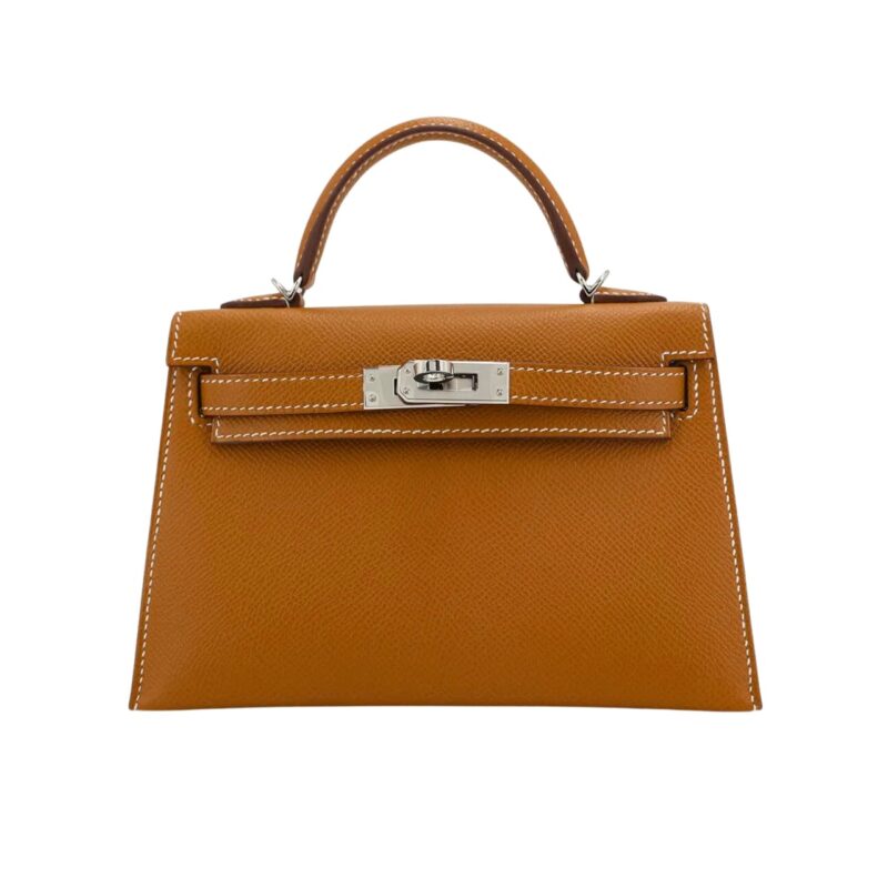 Hermès Mini Kelly Epsom Silver Buckle Brown 20Cm