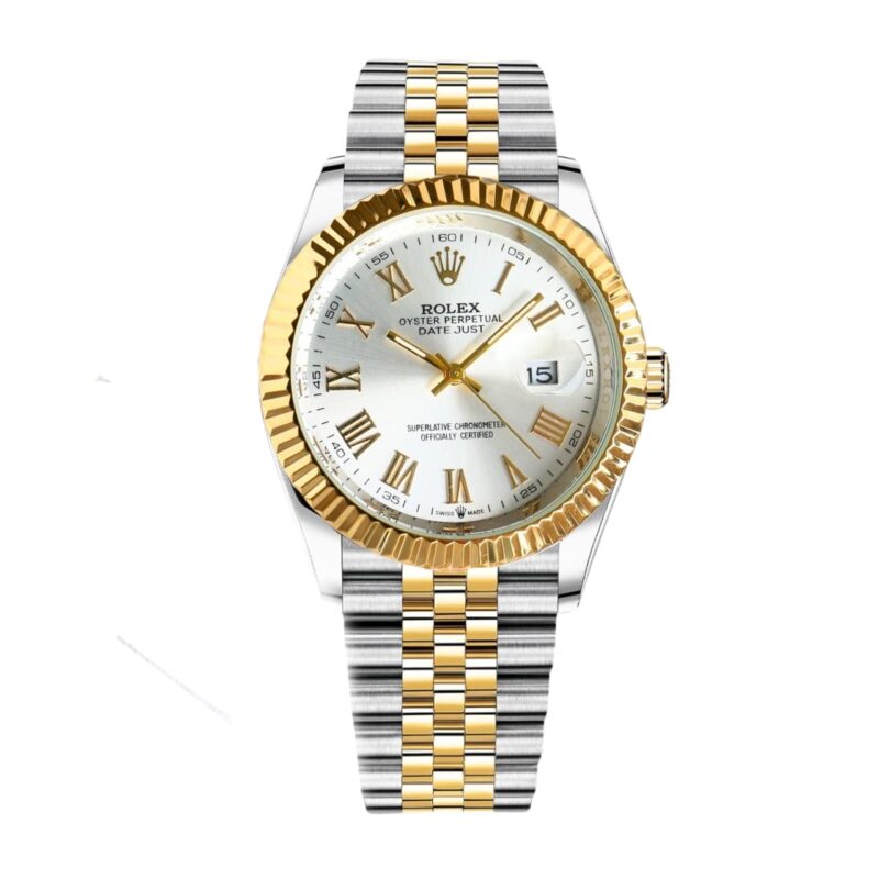 Rolex Datejust Roman Numeral Dial Oystersteel And Gold In White 41Mm