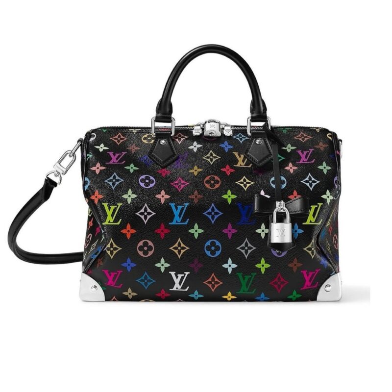 Louis Vuitton X Takashi Murakami Speedy Multicolor And Black 30Cm