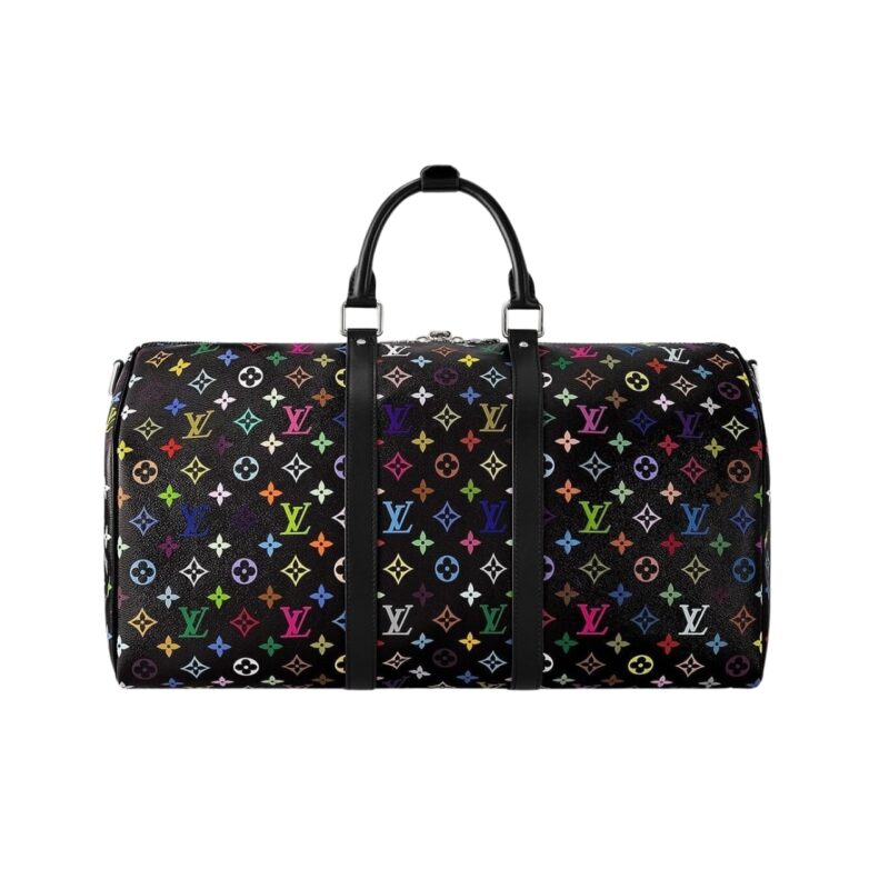Louis Vuitton X Takashi Murakami Keepall Bandoulière 50 Multicolored Black 50Cm M13745