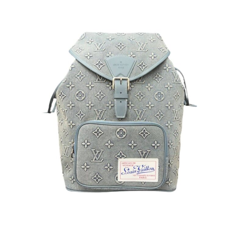 Louis Vuitton Montsouris Rucksack Monogram Wash Blue 32Cm