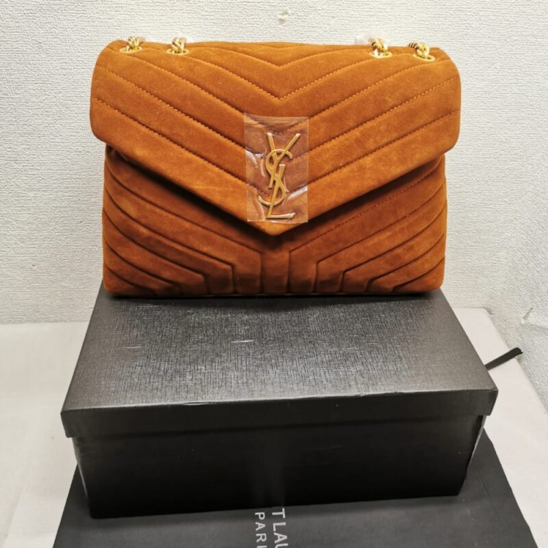 Alternative view of Saint Laurent Loulou Medium In Suede Cinnamon Brown 31Cm 5749461U8C77761